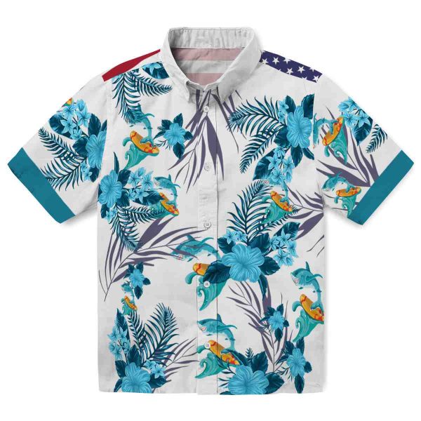 Summer Patriotic Hibiscus Design Hawaiian Shirt Best selling