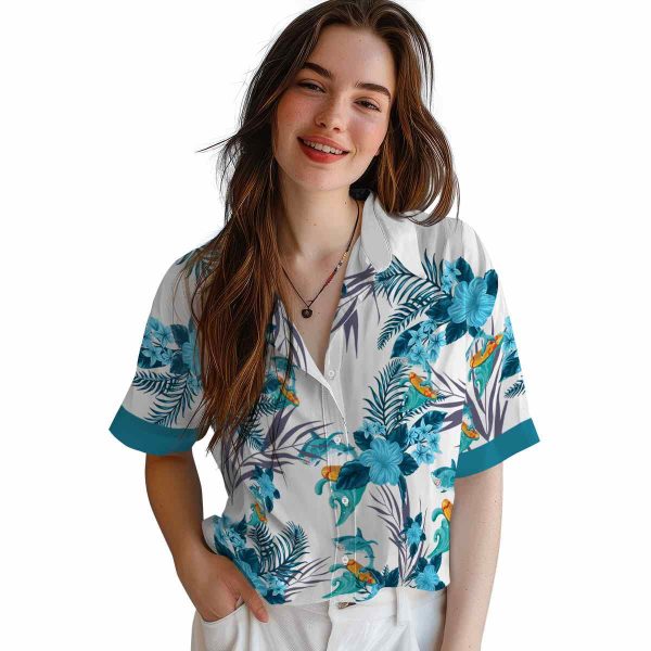 Summer Patriotic Hibiscus Design Hawaiian Shirt Trendy