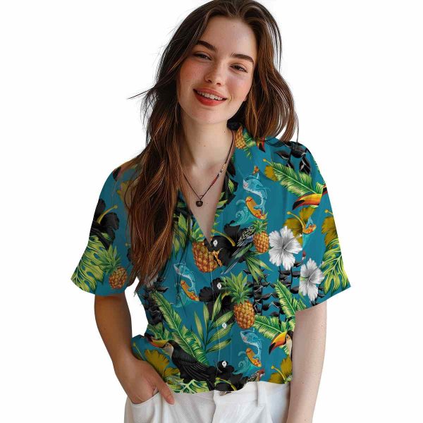 Summer Toucan Hibiscus Pineapple Hawaiian Shirt Trendy