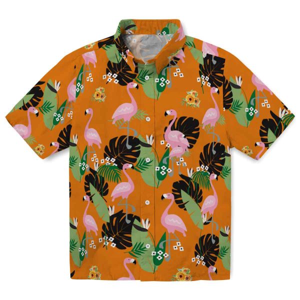 Sunflower Flamingo Leaf Motif Hawaiian Shirt Best selling