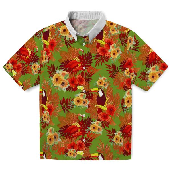 Sunflower Floral Toucan Hawaiian Shirt Best selling