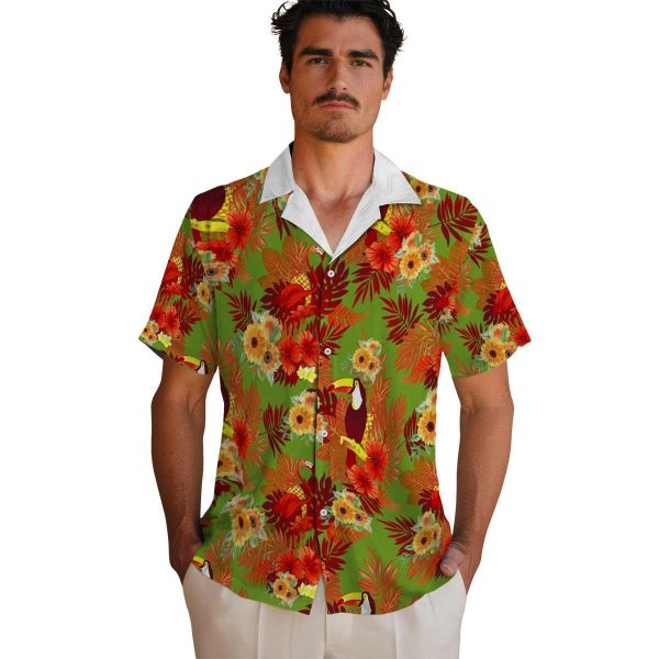 Sunflower Floral Toucan Hawaiian Shirt High quality