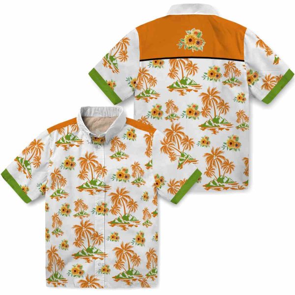 Sunflower Palm Island Print Hawaiian Shirt Latest Model