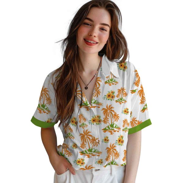 Sunflower Palm Island Print Hawaiian Shirt Trendy