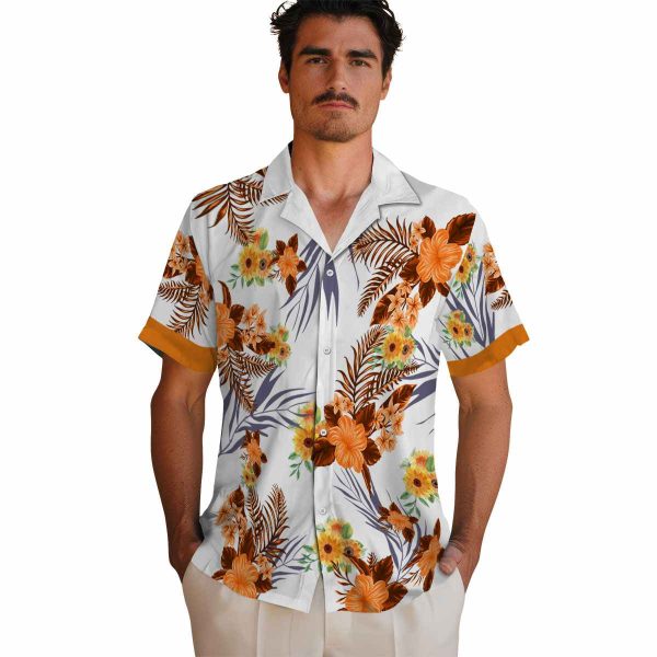 Sunflower Patriotic Hibiscus Design Hawaiian Shirt High quality