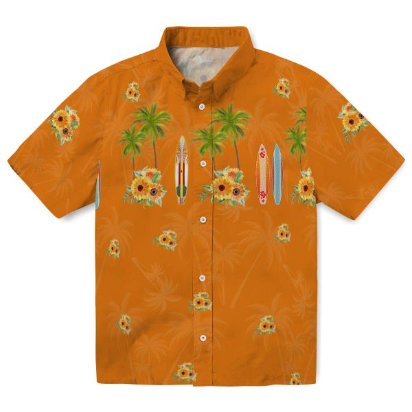 Sunflower Surfboard Palm Hawaiian Shirt Best selling