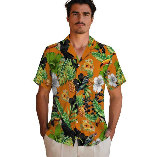 Sunflower Toucan Hibiscus Pineapple Hawaiian Shirt High quality