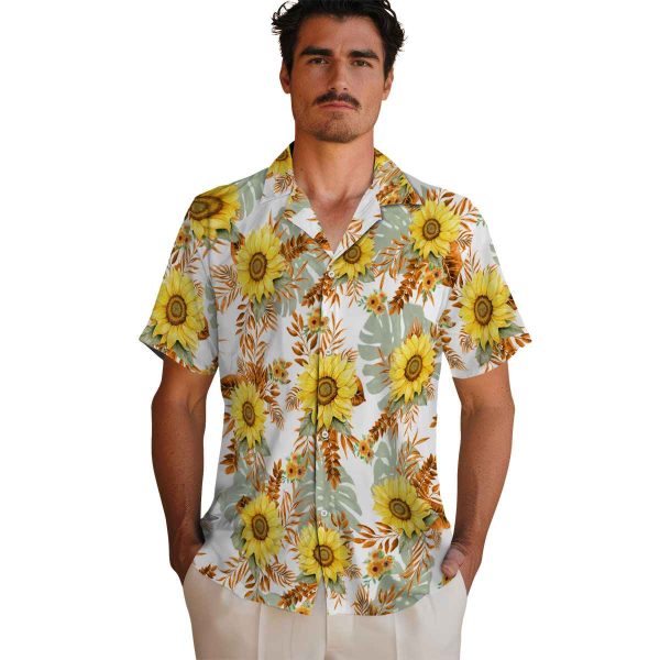 Sunflower Tropical Leaves Hawaiian Shirt High quality