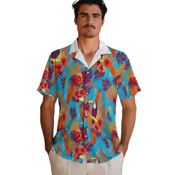 Surf Floral Toucan Hawaiian Shirt High quality