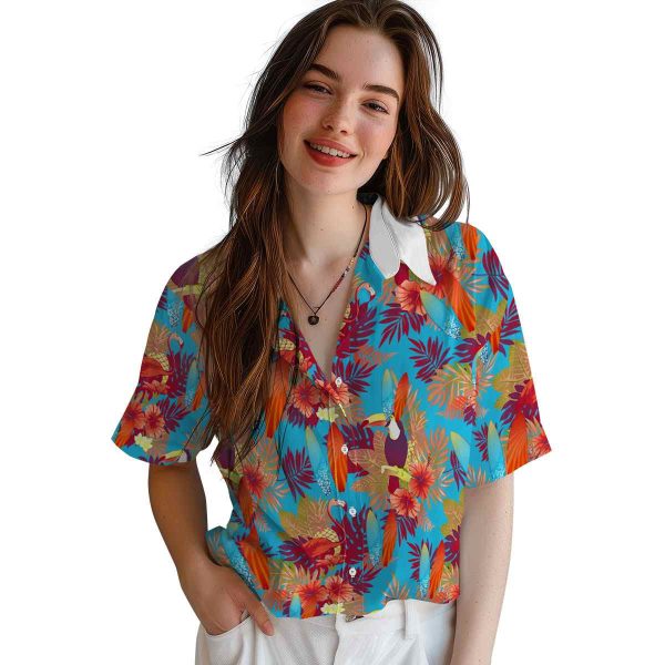 Surf Floral Toucan Hawaiian Shirt Trendy