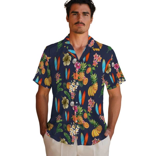 Surf Hibiscus And Fruit Hawaiian Shirt High quality