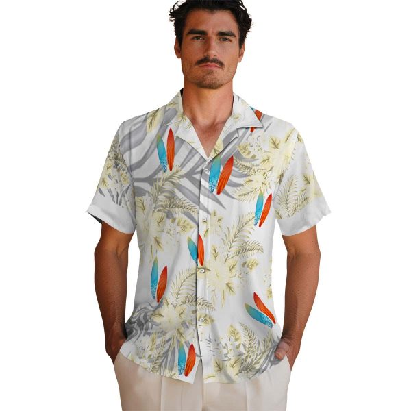 Surf Hibiscus Palm Leaves Hawaiian Shirt High quality