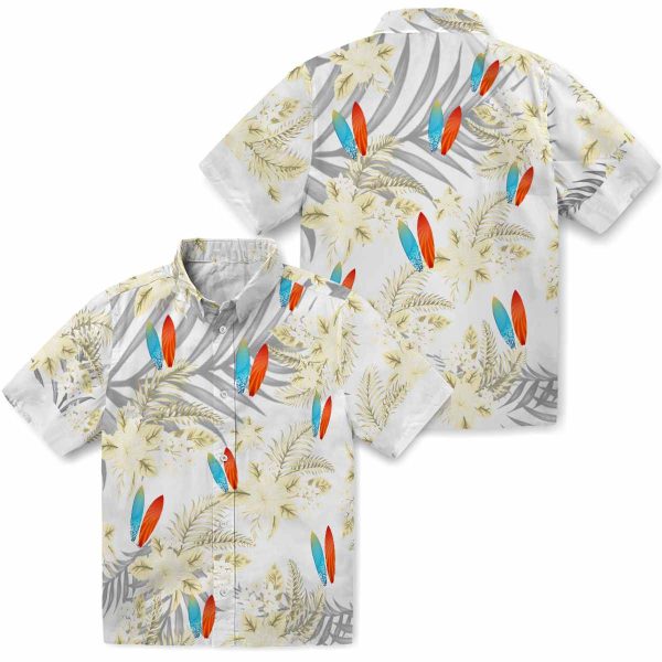 Surf Hibiscus Palm Leaves Hawaiian Shirt Latest Model