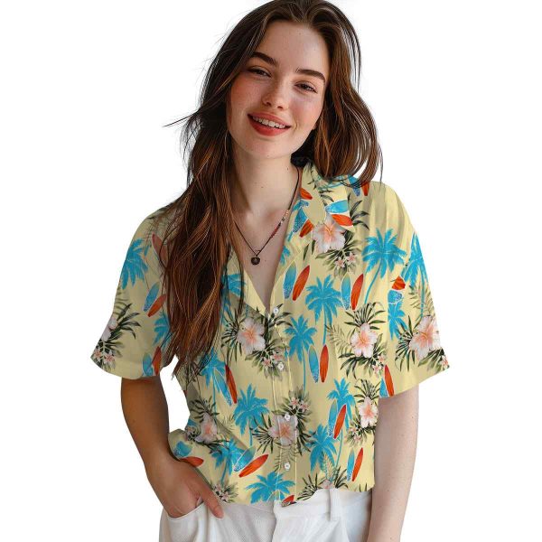 Surf Palm Tree Flower Hawaiian Shirt Trendy