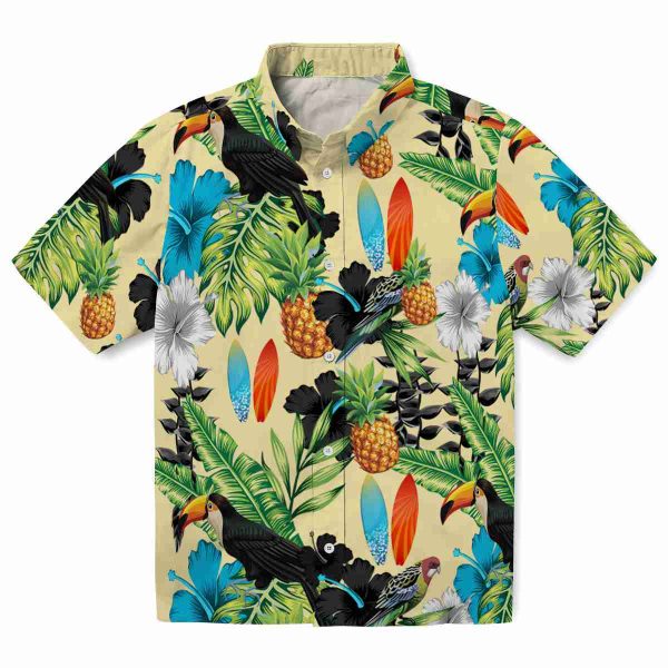 Surf Toucan Hibiscus Pineapple Hawaiian Shirt Best selling