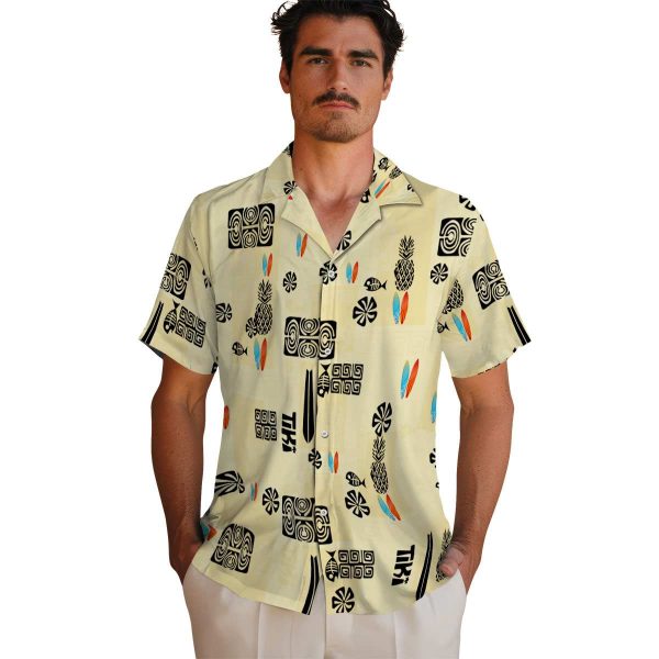 Surf Tribal Symbols Hawaiian Shirt High quality