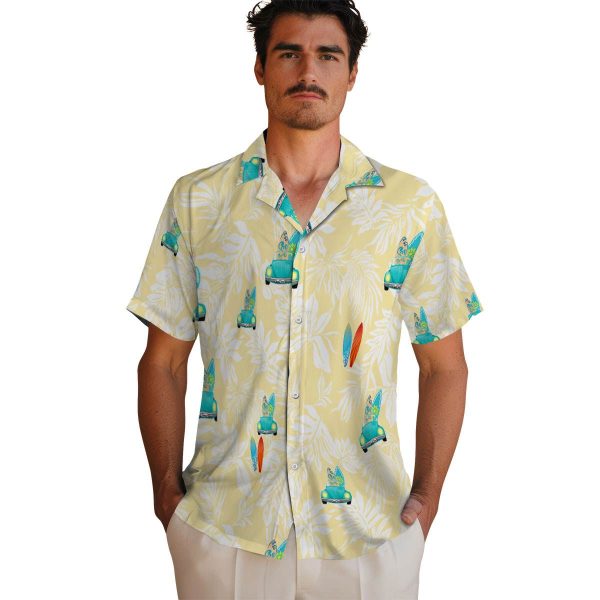 Surf Tropical Leaf Hawaiian Shirt High quality