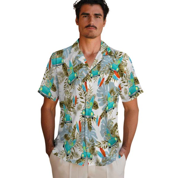 Surf Tropical Leaves Hawaiian Shirt High quality