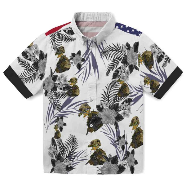 Tactical Patriotic Hibiscus Design Hawaiian Shirt Best selling