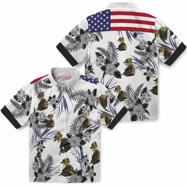 Tactical Patriotic Hibiscus Design Hawaiian Shirt Latest Model