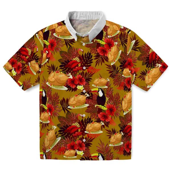 Thanksgiving Floral Toucan Hawaiian Shirt Best selling