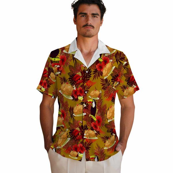 Thanksgiving Floral Toucan Hawaiian Shirt High quality