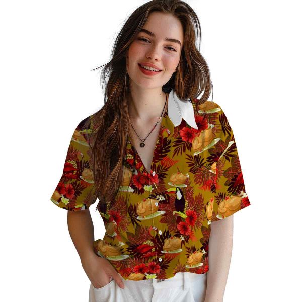 Thanksgiving Floral Toucan Hawaiian Shirt Trendy