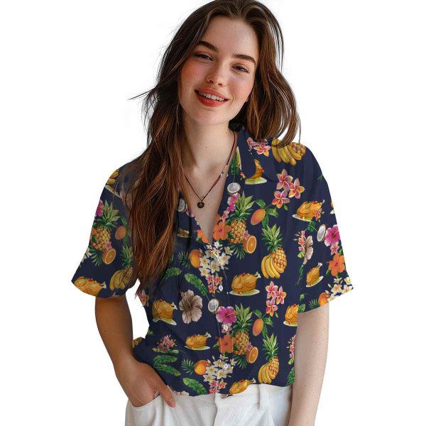 Thanksgiving Hibiscus And Fruit Hawaiian Shirt Trendy