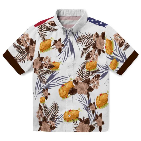 Thanksgiving Patriotic Hibiscus Design Hawaiian Shirt Best selling