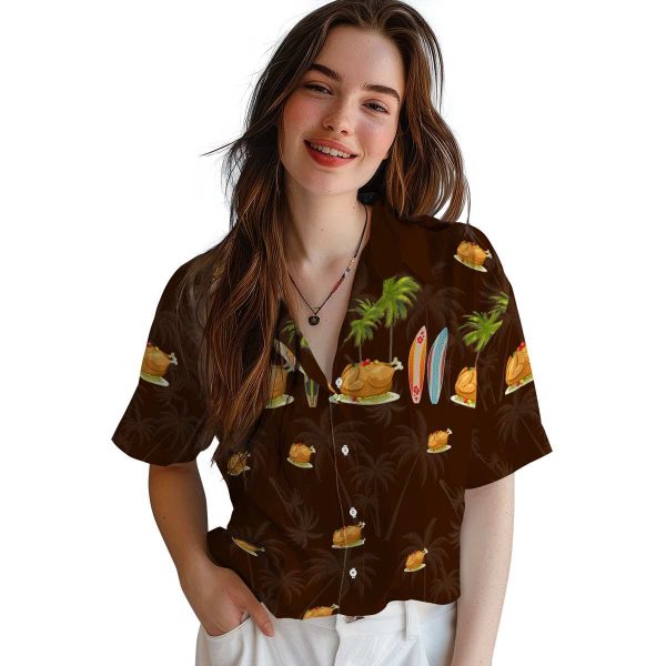 Thanksgiving Surfboard Palm Hawaiian Shirt Trendy