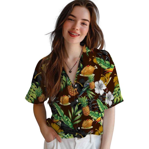 Thanksgiving Toucan Hibiscus Pineapple Hawaiian Shirt Trendy