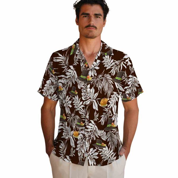 Thanksgiving Tropical Leaf Hawaiian Shirt High quality