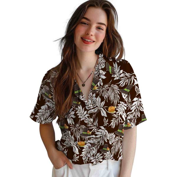 Thanksgiving Tropical Leaf Hawaiian Shirt Trendy