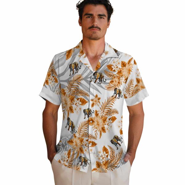 Tiger Hibiscus Palm Leaves Hawaiian Shirt High quality