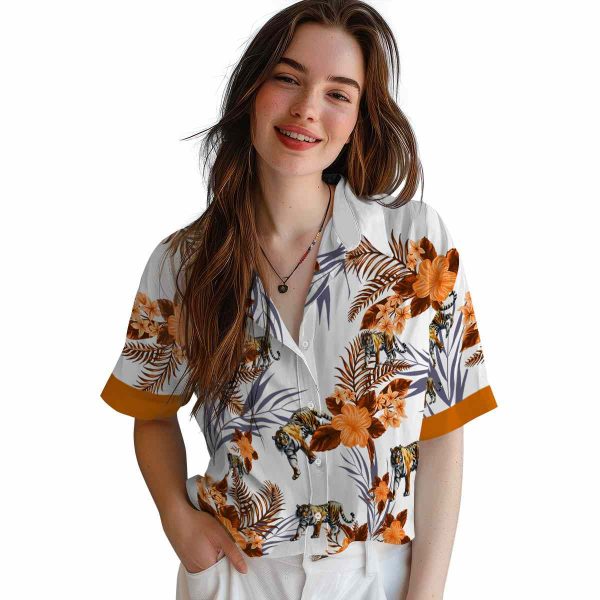 Tiger Patriotic Hibiscus Design Hawaiian Shirt Trendy