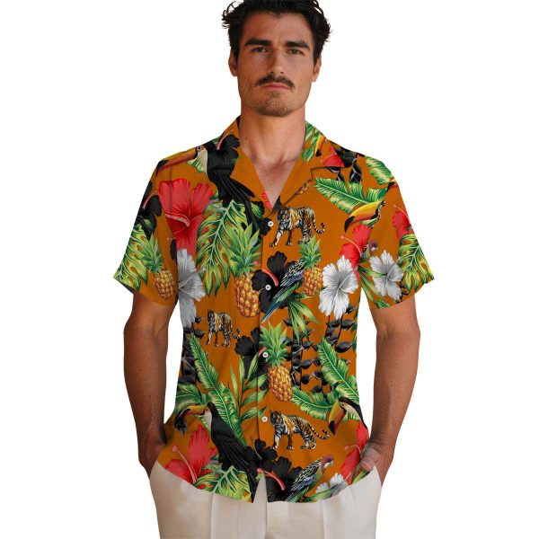 Tiger Toucan Hibiscus Pineapple Hawaiian Shirt High quality