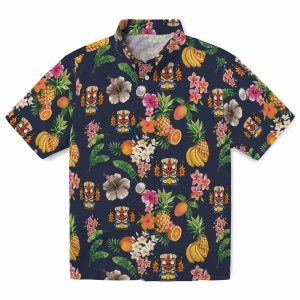 Tiki Hibiscus And Fruit Hawaiian Shirt Best selling