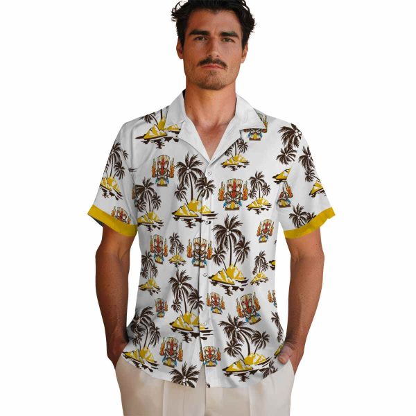 Tiki Palm Island Print Hawaiian Shirt High quality