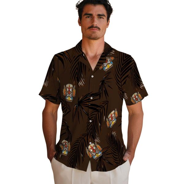 Tiki Palm Leaf Hawaiian Shirt High quality