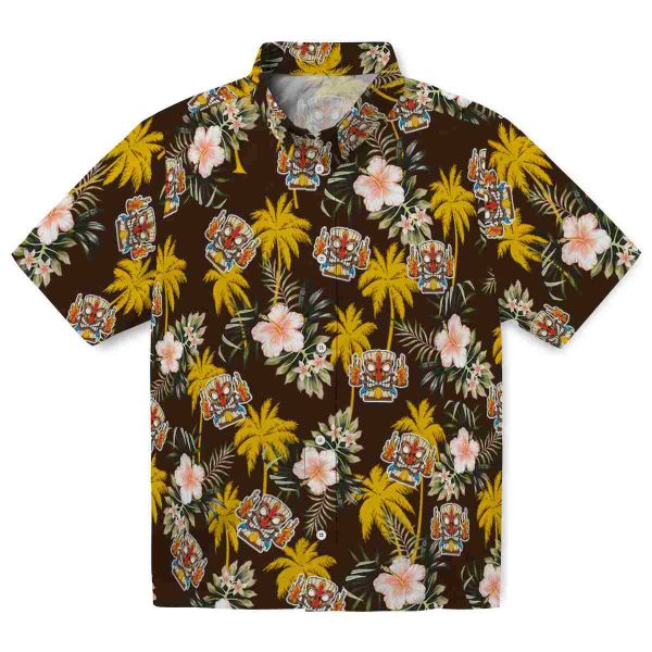 Tiki Palm Tree Flower Hawaiian Shirt Best selling