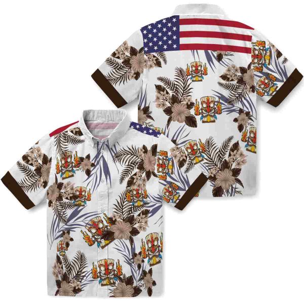 Tiki Patriotic Hibiscus Design Hawaiian Shirt Latest Model