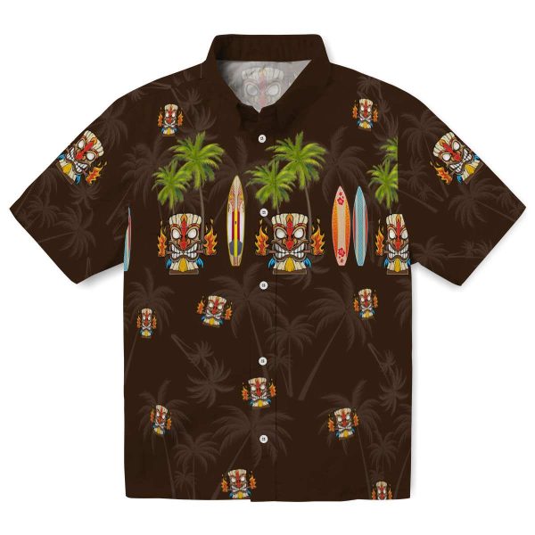 Tiki Surfboard Palm Hawaiian Shirt Best selling