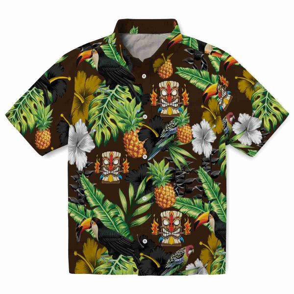 Tiki Toucan Hibiscus Pineapple Hawaiian Shirt Best selling