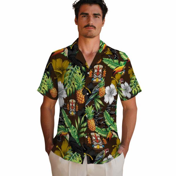 Tiki Toucan Hibiscus Pineapple Hawaiian Shirt High quality