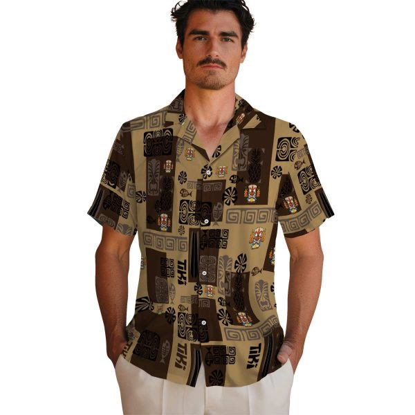 Tiki Tribal Symbols Hawaiian Shirt High quality