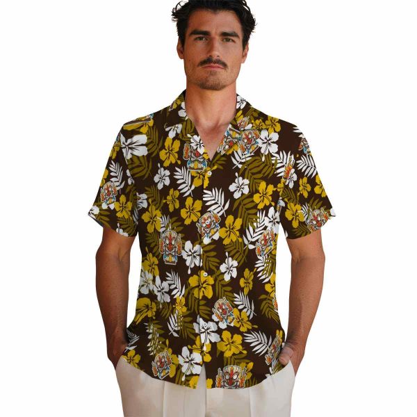 Tiki Tropical Floral Hawaiian Shirt High quality