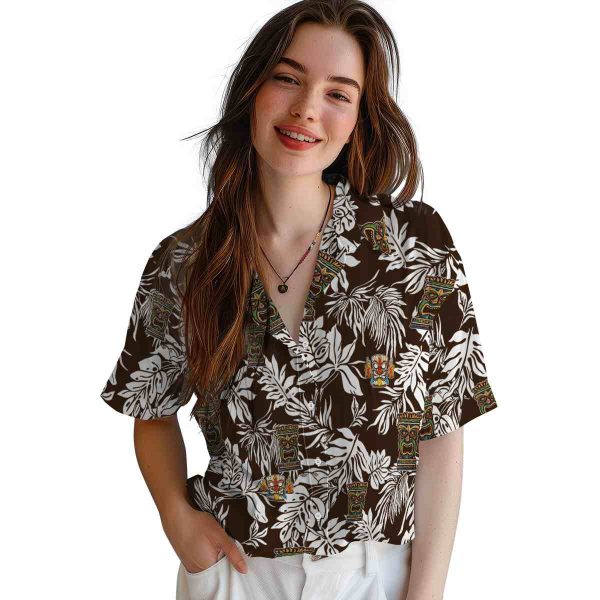 Tiki Tropical Leaf Hawaiian Shirt Trendy