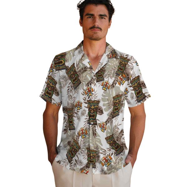 Tiki Tropical Leaves Hawaiian Shirt High quality