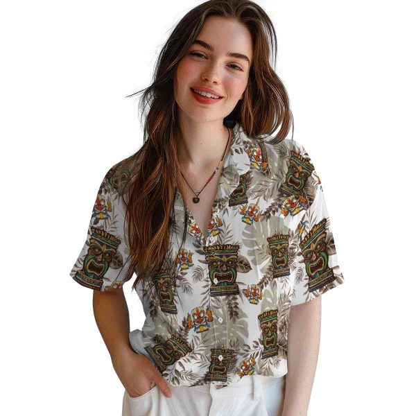 Tiki Tropical Leaves Hawaiian Shirt Trendy