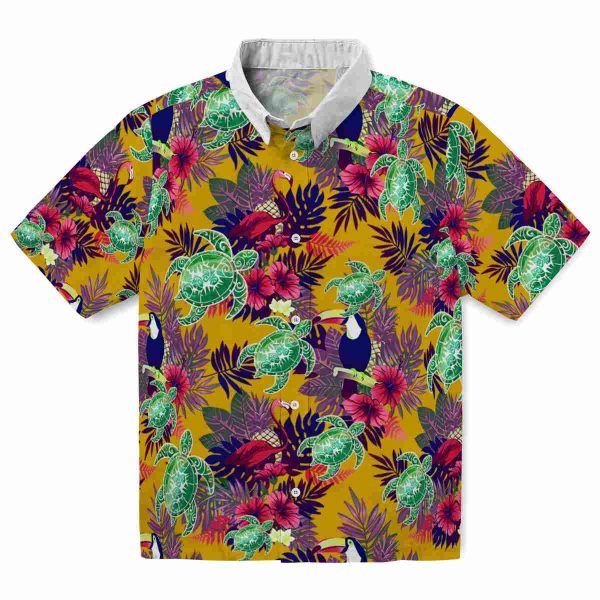 Tribal Floral Toucan Hawaiian Shirt Best selling